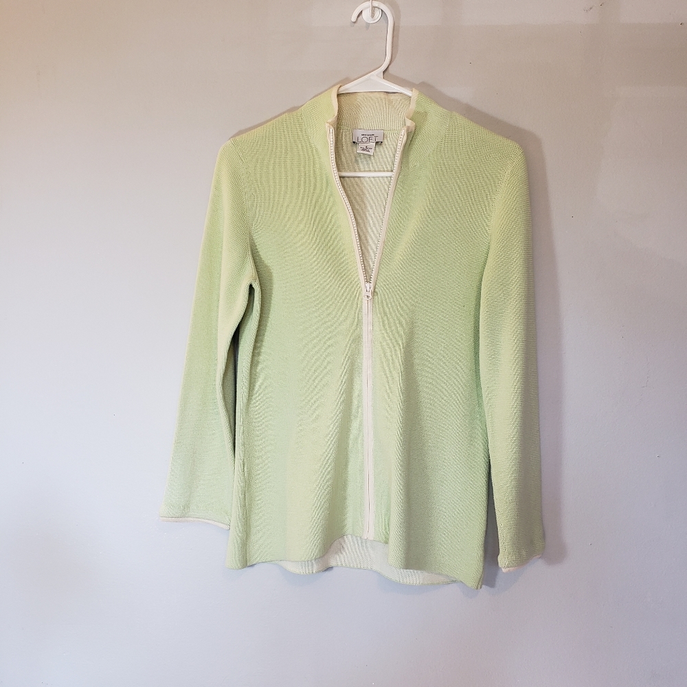 Ann Taylor Loft Vintage Zip Up Sweater Size Small